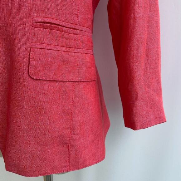 Smythe Classic Duchess Linen Blazer in Fuchsia sz 8 - Picture 6 of 12